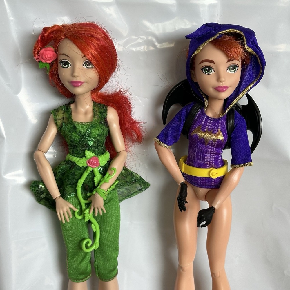 Lot Of 2 DC Super Hero Girls Dolls Poison Ivy And Bat Girl, Articulated
